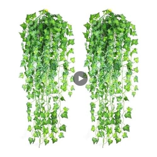 Festival Artificial Ivy Green Leaf Garland Plants Vine Fake Foliage Flowers Home Decor Plastic Artificial Flower Rattan String