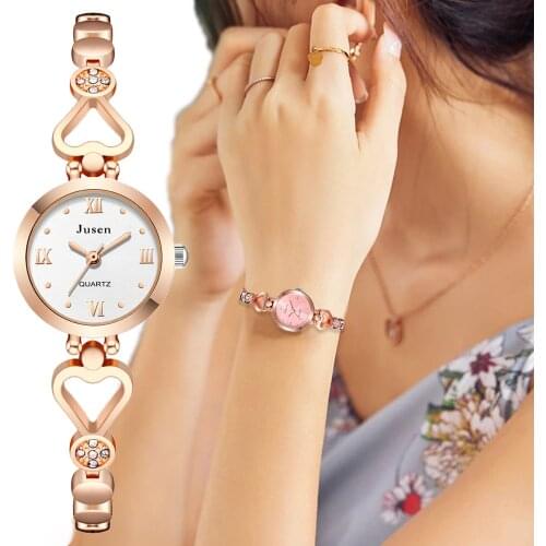 Simple Roman design Luxury Fashion Womens Watches Stainless Steel Rose gold Bracelet Female Quartz Wristwatches Relojes Mujer