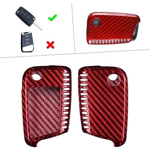 Real Carbon Fiber Car Remote Key Shell Cover Case Replacement For Volkswagen VW Golf 7 MK7 GTI Jetta 2015 2016 2017 2018 2019