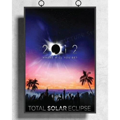 H206 Solar Eclipse Starry Night 02 Wall Sticker Silk Poster Art Home Decoration