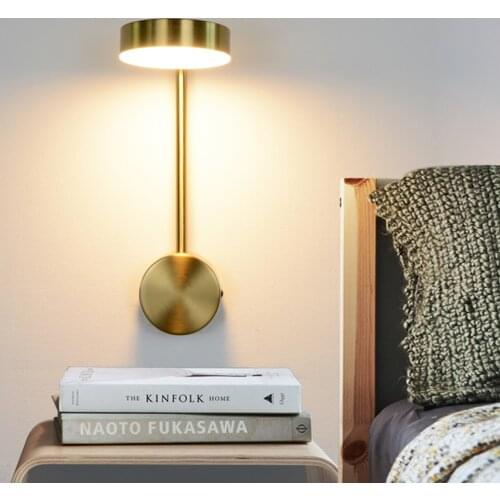 LED Wall Lights Modern Minimalist With Switch 9W Indoor Wall Lamps Aisle Beside Room Lighting Adjustable angle Golden Art Sconce