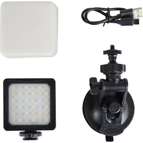 LED Video Light Dual Color 2800K-8500K 2000MAh with TPU Suction Cup 36 Lamp Beads LED Video Lamp for Camera Photography