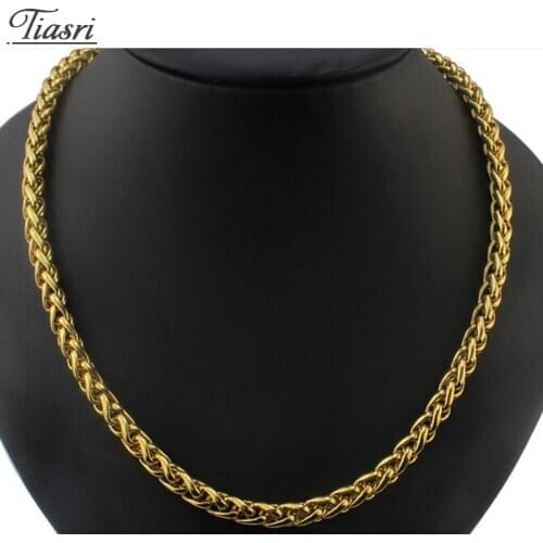 Tiasri 6mm Gold Color Dragon Skeletons Design Necklaces For Men Women High Quality Stainless Steel Jewelry Halloween Gift Choker