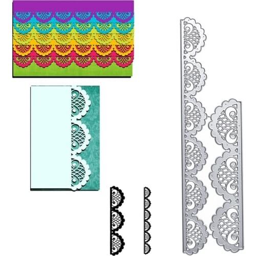 YaMinSanNiO 2Pcs Scallop Border Frame Metal Cutting Dies DIY Etched Dies Craft Paper Card Making Scrapbooking Embossing New 2019