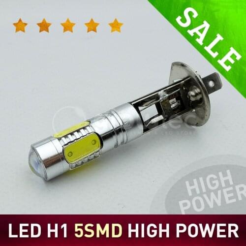 1pc H1 Car 7.5W High Power 5 SMD LED headlight 5smd Bulb Fog Driving Light Lamp White 12V GLOWTEC