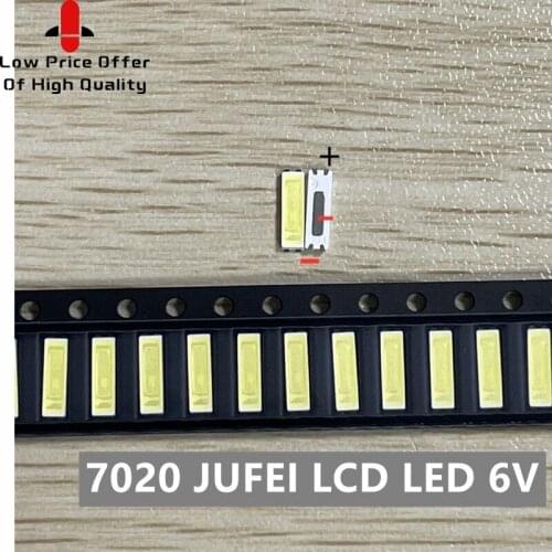 100PCS Original JUFEI LED 7020 light-emitting Light Beads High Power 0.5W 6V 54LM Cool white For LED LCD TV Backlight Applicatio