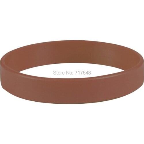 100pcs Blank Plain Brown wristband silicone bracelets free shipping by epacket A