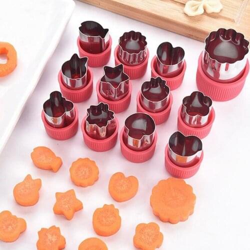 12Pcs Cookie Cutter Cake Mold Vegetable Cut Flower Mould Biscuit Fondant DIY Cake Kitchen Cooking Baking Tools Cake Cookie Molds