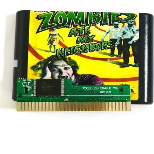 Zombies Ate My Neighbors 16 Bit MD Game Card Sega Mega Drive Genesis
