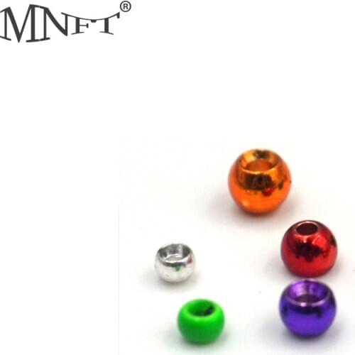 MNFT 200Pcs Hollow Brass Slotted Fly Tying Head Beads Nymph Head Ball Beads Fly Tying Materials Eyes Fly Fishing Materials