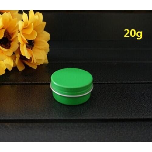 20g 20ml 39*20mm Green Empty Round Aluminum Box Metal Tin Cans Cosmetic Cream Container DIY Refillable Jar Tea Aluminum Pot