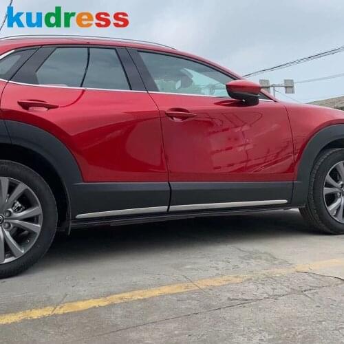 For Mazda CX30 CX-30 2020 2021 2022 ABS Chrome Side Door Body Trim Cover Decoration Moulding Strip Car Styling Accessories 4pcs