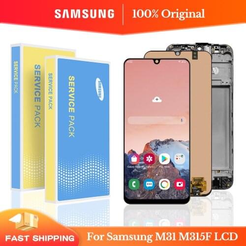 6.4'' Original For Samsung Galaxy M31 LCD M315 M315F SM-M315F LCD Display Touch Screen Digitizer Replacement Repair Parts