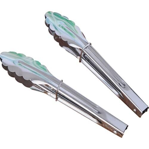 9Inch Stainless Steel Food Tongs Kitchen Utensils Buffet Cooking Tool Anti Heat Bread Clip Pastry Clamp Barbecue Kitchen Gadgets