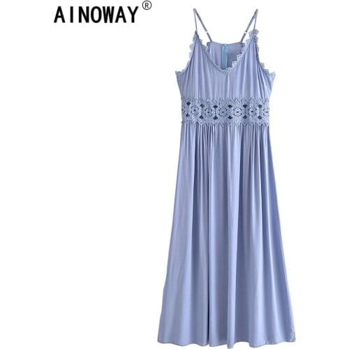 Ainoway Solid Summer Dresses