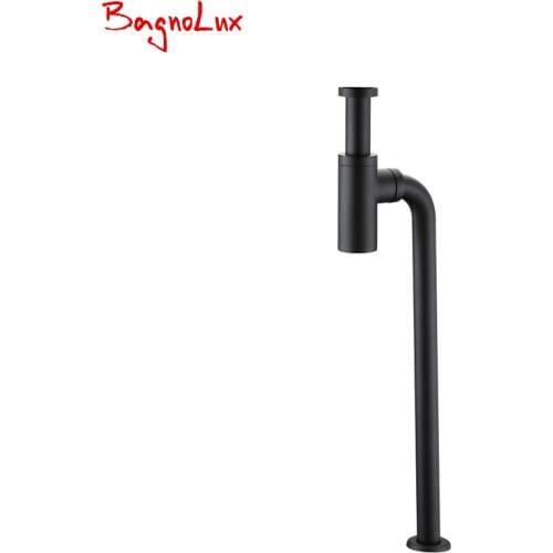 Bathroom Accessories Brass Boby Basin Waste Floor Drain Mixer P-Trap Waste Pipe Into the Floor Mounted Stainless Steel Tube 0523