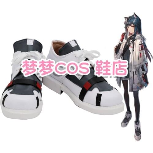 ArknightsTexas Winter Black White Shoes Cosplay Long Boots Leather Anime Halloween Carnival Cosplay Accessories Custom Made