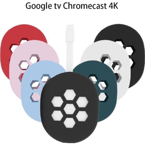 J60A Anti-fall Silicone Case Set-top Box Flexible Anti-Lost Protective Case for-Google Chromecast TV 2020 Remote Box Bags