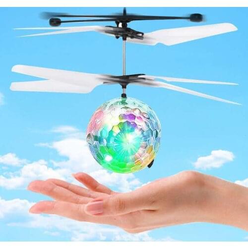 Colorful Light Suspension Induction Flying Ball USB Charging Novelty Flying Toys Aircraft Helicopter Suspended Remote Control