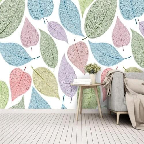 Beibehang custom Colored leaves Mural Wallpaper livinghome decor decoration TV Background Wall Paper 3D photo murals wall paper