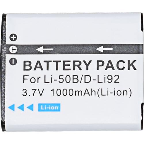D-LI92 Battery for Pentax Olympus LI-50B Optio I-10 RZ18 Optio WG-2 WG-1 WG-3