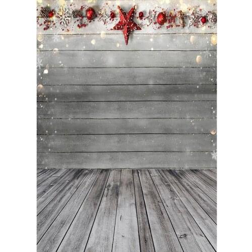 Wooden Wall Floor Star Snowflake Flare Photography Background Custom Backdrop for Baby Children Christmas Photocall Photo Studio