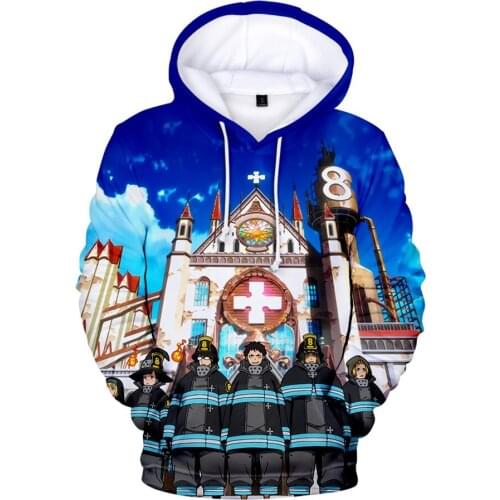 Childrens/Kids Hoodies Fire Force Season 2 Printed Hoodie Sweatshirt Boys Girls Fashion Anime Jacket Coat Children Kids Clothes