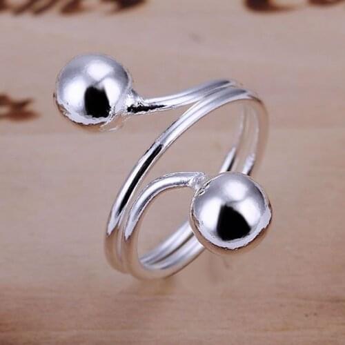 JZR037 Wholesale silver plated ring, Factory price trendy fashion 925 stamped jewelry, Double Beans Ring /abxaitea