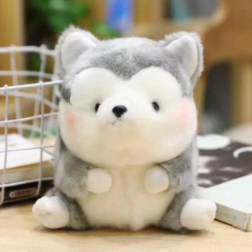 Like Real Land Animals Puppy Plush Toys Round Cute Lifelike Husky Dog Stuffed Dolls Gifts For Kids Boy Girls