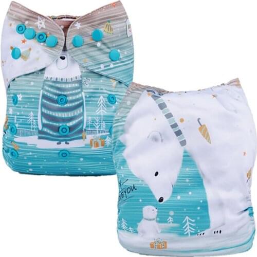 Pocket Diaper Eco-Friendly Leak-proof Diapers Baby Cloth Diapers Breathable Leak-proof Cartoon Cloth Diapers Nappy Fit 3-15kg
