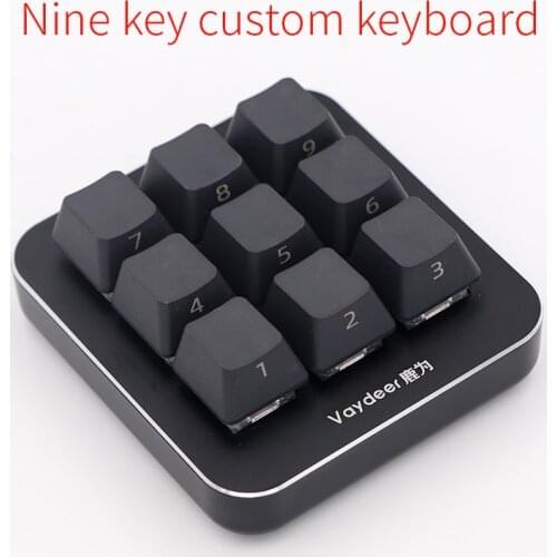 Keypro 9 key custom macro programming shortcut key office game one hand copy and paste nine key Mini mechanical keyboard