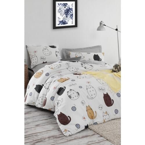 Bedding Set With Pillowcase Duvet Cover Sets Bed Linen Sheet HelloCats White Double Queen Size Quilt Covers Bedclothes