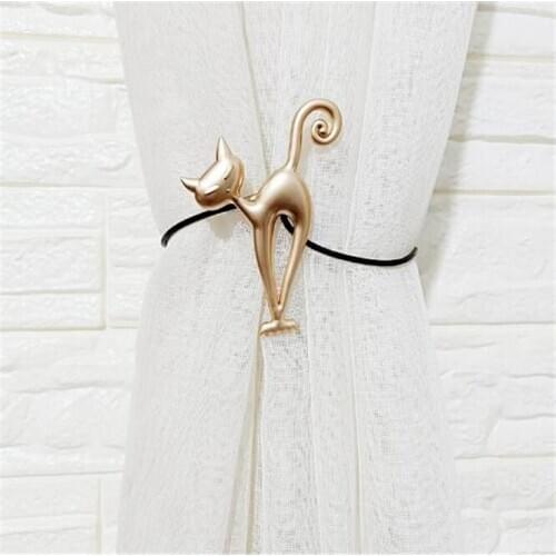 10pcs Creative Cat shape Magnetic Curtain Buckle Clip Alloy Hanging Curtain Strap Buckle Curtain Accessories Home Decor