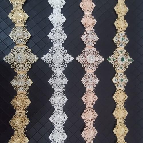 Moroccan girdle womans wedding gown body metal chain exquisitely crafted elegant pattern featuring adjustable length girdle