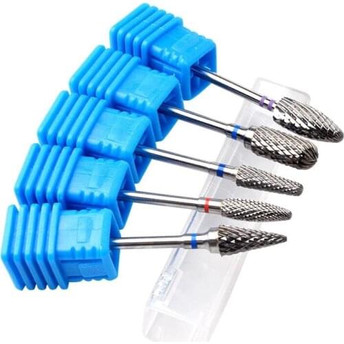 5pcs Tungsten Carbide Nail Drill Bits Milling Cutter for Manicure Burr Remove Skin Rotary Gel Electric Manicure Pedicure Tools