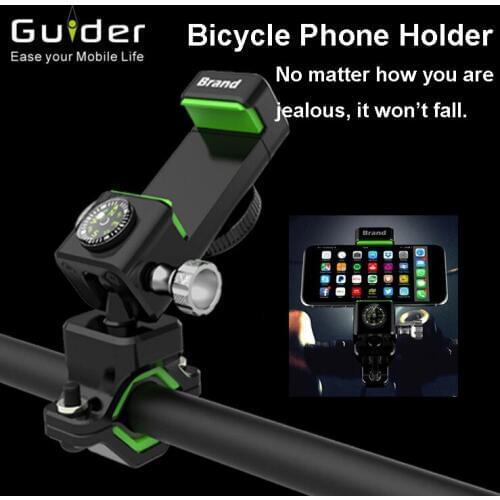 New Ride Waterproof Navigation Frame Multi-function MTB Road Bicycle Mobile Phone Bracket Frame Shelf Clip Compass with LED Lamp