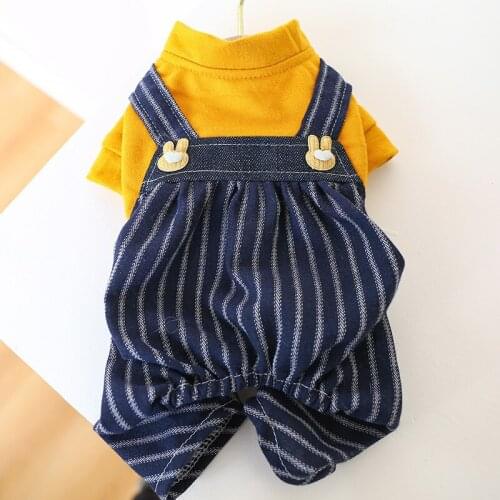 New Fashion Dog Jumpsuit Teddy Bichon Small Dog Striped Rompers Jumpsuit for Dogs Puppy Clothes