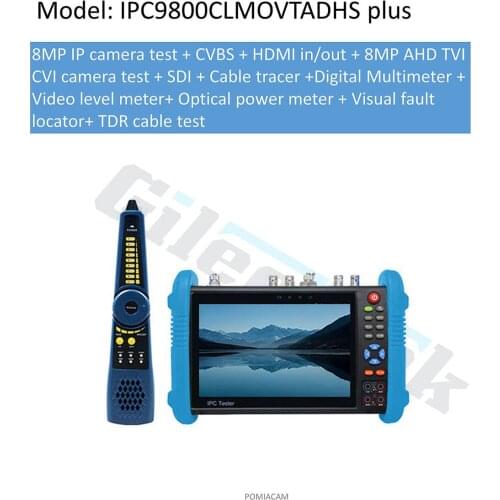 Wanglu 7 Inch 6 In 1 IP HD CCTV Tester Monitor Analog AHD TVI CVI SDI Camera Tester H.265 4K 8MP 4MP 5MP ONVIF WIFI POE 12V Out