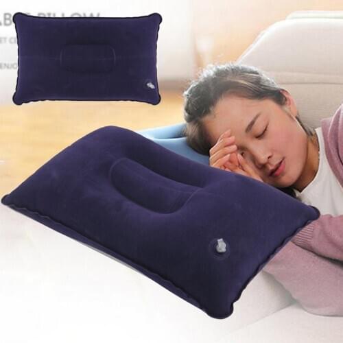 Durable Portable Fold Outdoor Travel Sleep Pillow Air Inflatable Cushion Break Travel Plane Hotel Rest 42