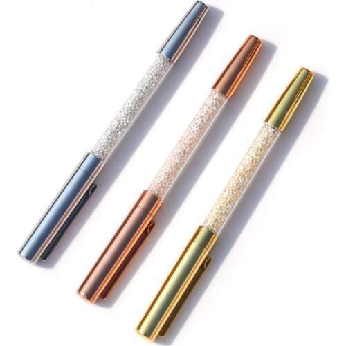 Rose Gold Pen, Bling Crystal Pen Gel Ink Roller Ball Pens Fine Point Black Ink Rose Gold/Silver/Gold Pen for Office School Sup