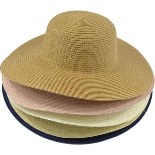 New Adult Casual Straw Hat Summer Holiday Outdoor Sun hats Sunscreen Protection Visor Caps Large brim