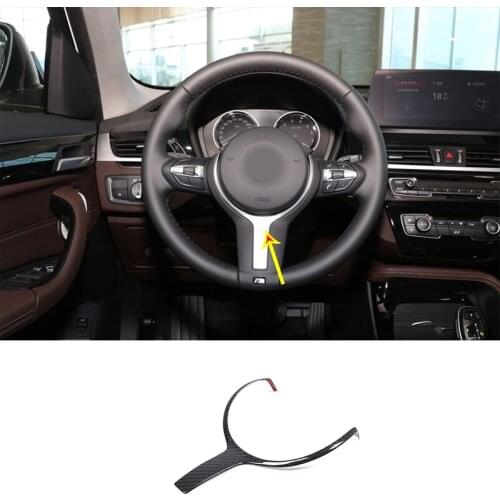 For BMW 3/4 series X1 X2 X5 real carbon fiber thong steering wheel V-shaped decorative strip stickers interior accessories