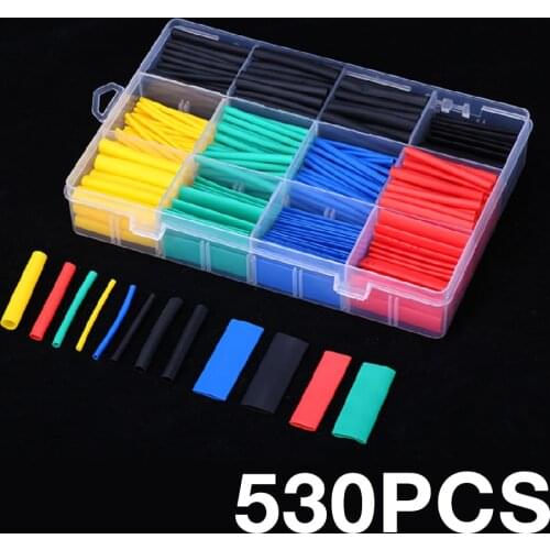 530/800PCS termoretractil Shrinking Tubing Assorted Wire Cable Insulation Sleeving,Thermoresistant tube Heat Shrink wrapping Kit