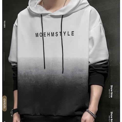 JIAYAN Hoodie Sweatshirt Gradient Cool Hoodies Fashion Mens Clothing Loose Jacket 2021 Spring And Autumn All-match Sweatshirt