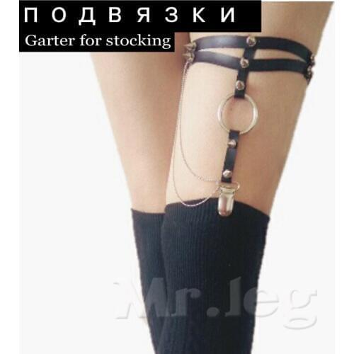 O-rings fashion Harajuku Garter belt Metal Punk Goth Leg RingThigh 2015 Hanbmade Rivet Gaters for women gifts free shipping