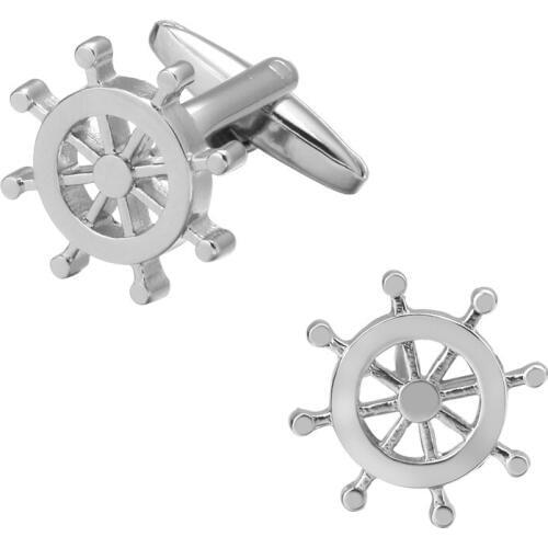 High quality mens wedding Cufflinks Silvery rudder Cufflinks 5 pairs of packaging for sale