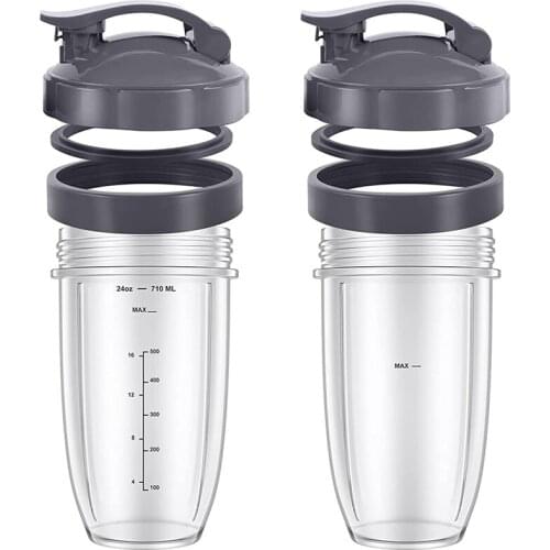 Replacement Parts 24 Oz Cups & Comfort Lip Rings & Sealing Gaskets Compatible for NutriBullet 600W Pro 900W Blenders