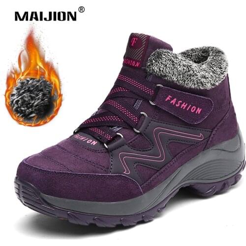 Warm Women Snow Boots Ankle Winter Plush Hiking Shoes Non-slip Female Trekking Sneakers Outdoor Sport Climbing Tourism