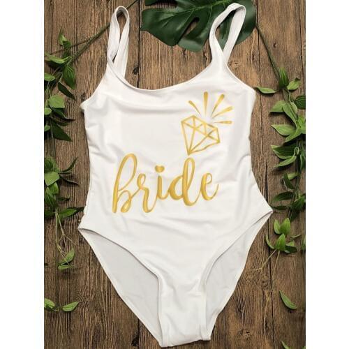 Bride Gold Print 2018 Women One Piece Swimsuit High Cut Swimwear Bathing Suit Black Monokini Bodysuit Beachwear Maillot De Bain