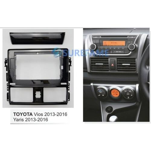 10.1 inch Car Radio Facia for Toyota Vios,Yaris 2013-2016 Fascia Dash Kit Install Panel Stereo Plate Trim Bezel Adapter Console